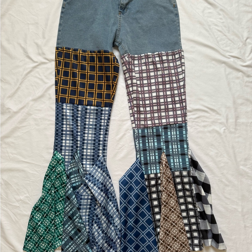Patchwork Flared Jeans - image 2